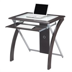 Office Star X-Text Computer Desk in Espresso w/ Silver Accents