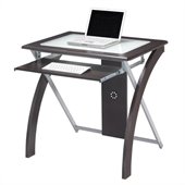 Office Star X-Text Computer Desk in Espresso w/ Silver Accents