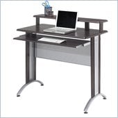 Office Star Fusion Computer Desk in Espresso with Silver metal accents