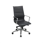 Office Star Deluxe Black Eco Leather High Back Managers Chair