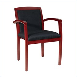Office Star Wood Guest Seating Coordinates Chair with Upholstered Seat and Back in Cherry Finish