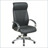 Office Star Deluxe High Back Executive Black Leather Chair