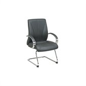 Office Star Deluxe Mid Back Black Leather Visitors Chair