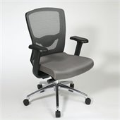 Office Star ProGrid High Back Chair with Adjustable Arms in Grey