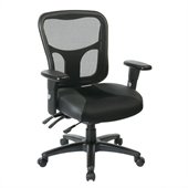 Office Star ProGrid High Back Manager Chair with Leather and Mesh Seat