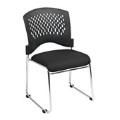 Office Star Visitors Black Chair with SpringFlex Fabric Seat(Set of 2)