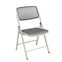 Office Star Deluxe ProGrid  Folding Chair in Beige (Set of 2)