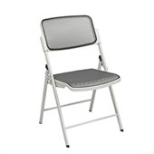 Office Star Deluxe ProGrid  Folding Chair in Beige (Set of 2)