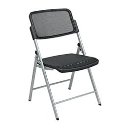 Office Star Deluxe Folding ProGrid Chair in Silver (Set of 2)