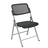 Office Star Deluxe Folding ProGrid Chair in Silver (Set of 2)