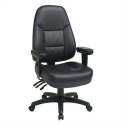 Office Star Professional Ergonomic High Back Black Eco Leather Chair