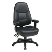 Office Star Professional Ergonomic High Back Black Eco Leather Chair