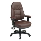 Office Star Professional Ergonomic Burgundy Eco Leather Chair