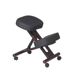 Office Star Ergonomic Wood Knee Chair with Memory Foam in Mahogany