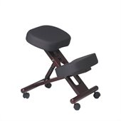 Office Star Ergonomic Wood Knee Chair with Memory Foam in Mahogany