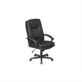 Office Star Deluxe High Back Executive Black Eco Leather Chair