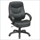 Office Star Deluxe High Back Executive Black Leather Chair