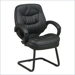 Office Star Deluxe Eco Leather Visitors Chair in Black
