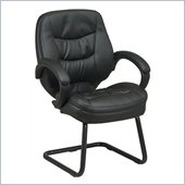 Office Star Deluxe Eco Leather Visitors Chair in Black