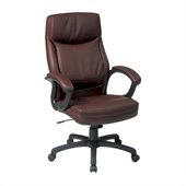 Office Star Executive High Back Mocha Eco Leather Chair