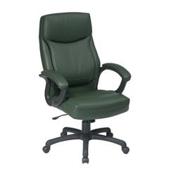 Office Star Executive High Back Green Eco Leather Chair