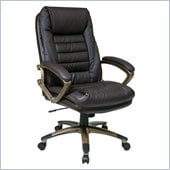 Office Star Black Eco Leather Chair with Locking Tilt Control