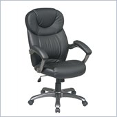 Office Star Executive Black Eco Leather Chair with Padded Arms