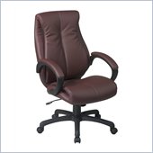 Office Star Deluxe High Back Executive Coated Wine Leather Chair