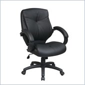 Office Star Deluxe Black Faux Leather Managers Chair