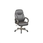 Office Star Deluxe Faux Leather High Back Chair with Padded Arms