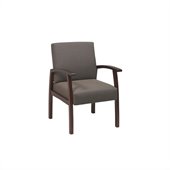 Office Star Deluxe Guest Chair with Taupe Fabric in Cherry Finish 