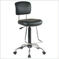 Office Star Chrome Finish Economical Chair with Teardrop Footrest