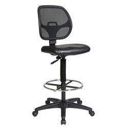 Office Star Deluxe Mesh Back Drafting Chair with Vinyl Seat