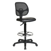 Office Star Deluxe Mesh Back Drafting Chair with Vinyl Seat