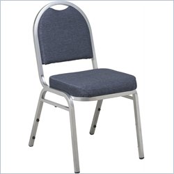 Office Star Armless Stacking Chair in Blue (Set of 2)