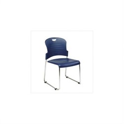 Office Star Sled Base Stack Chair with Plastic Seat and Back(Set of 2)