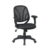 Office Star Screen Back Mesh Seat Managers Chair with Padded Arms