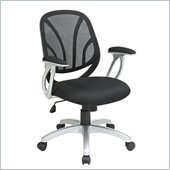 Office Star Screen Back Mesh Seat Managers Chair with Padded Arms