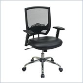 Office Star Screen Back Chair with Faux Leather Seat and Headrest
