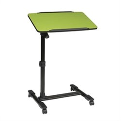 Office Star Adjustable Top Mobile Laptop Cart in Green