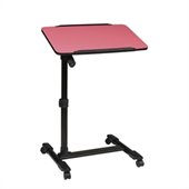 Office Star Adjustable Top Mobile Laptop Cart in Pink