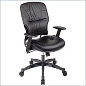 Office Star SPACE Collection: Leather Managers Chair with Metal Base and Height Adjustable Arms