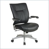 Office Star SPACE Collection Deluxe Leather Manager's Chair with Cantilever Arms