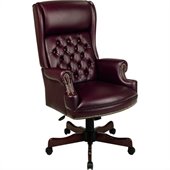 Office Star Traditional Vinyl Executive Chair in Mahogany