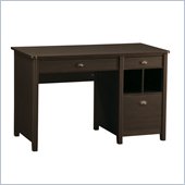 Office Star Addison Computer Desk with Single Ped in Dark Oldwood