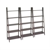 Office Star Espresso Ladder Bookcase Set in Espresso