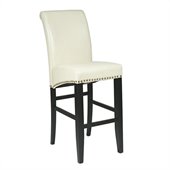 Office Star Metro 30 Eco Leather Parsons Barstool in Cream