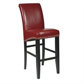 Office Star Metro 30 Eco Leather Parsons Barstool in Red