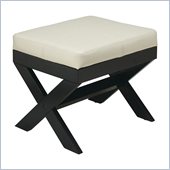 Office Star Metro X-Leg Ottoman in Cream Eco Leather