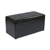 Office Star Metro 3 Piece Eco Leather Ottoman Set in Espresso